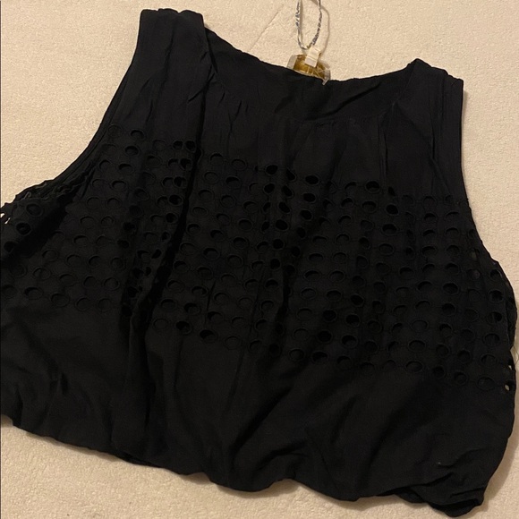 NWT $148 Jennifer & Grace Eyelet Puff Pullover Top. Cotton Sz. XL Elastic Waist - Picture 8 of 13